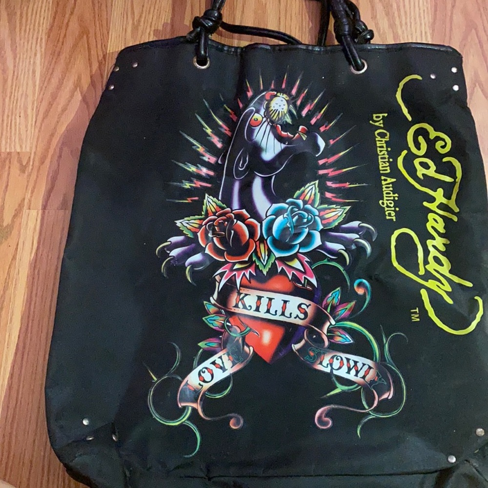 Black Bag with Ed Hardy printed